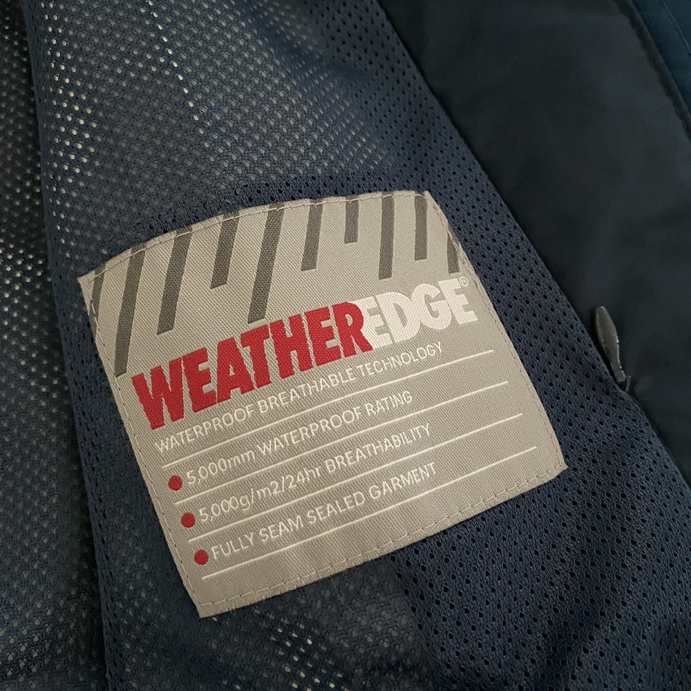 Eddie Bauer WeatherEdge Rain Jacket Womens XS Blue Hooded Waterproof Windbreaker - Picture 7 of 16